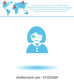3d glasses  icon. Vector design.