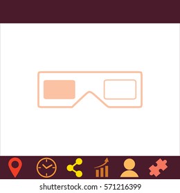 3d glasses  icon. Vector design. 