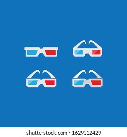 3D Glasses icon vector flat design