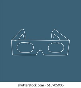 3D glasses icon, vector illustration design. Cinema objects.