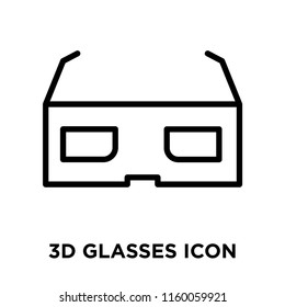3d glasses icon vector isolated on white background, 3d glasses transparent sign , line and outline elements in linear style