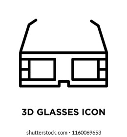 3d glasses icon vector isolated on white background, 3d glasses transparent sign , line and outline elements in linear style