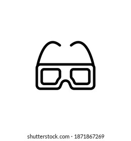 Icono de lentes 3D en vector. Logotipo