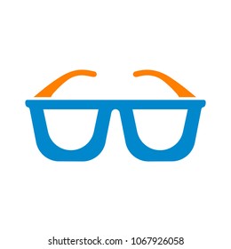 3d glasses icon - vector movie cinema illustration, eye glasses - illusion sign, vision