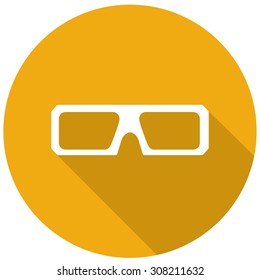 3d glasses icons with a long shadow