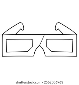 3d glasses illustration hand drawn outline vector