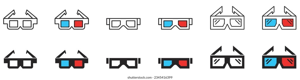 3d glasses isolated on white background vector illustration.