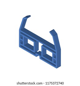 3d glasses isometric left top view 3D icon