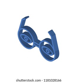 3d glasses isometric left top view 3D icon