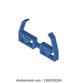 3d glasses isometric left top view 3D icon
