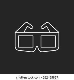 3D glasses line icon