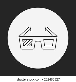 3D glasses line icon