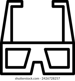 3d glasses line icon illustration vector