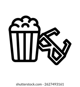 3d glasses line icon illustration vector graphic. Simple element illustration vector graphic, suitable for app, websites, and presentations isolated on white background