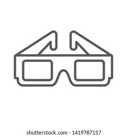 3d glasses line icon. Minimalist icon isolated on white background. 3d glasses simple silhouette. Web site page and mobile app design vector element.