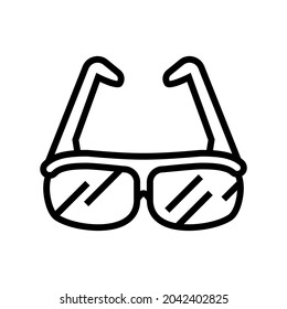 Vector de icono de línea de gafas 3d. Signo de gafas 3d. símbolo de contorno aislado ilustración negra