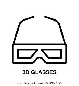 3D Glasses Line Icons 