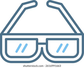 3d Glasses Line Two Colour Icon