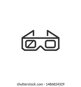 3D Glasses  - Line Vector Icon