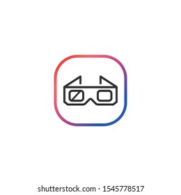 3D Glasses  - Line Vector Icon