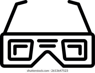 3D Glasses Line Vector Icon Design