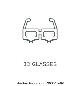 3d glasses linear icon. 3d glasses concept stroke symbol design. Thin graphic elements vector illustration, outline pattern on a white background, eps 10.