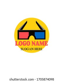 3D glasses logo design for 3D graphics red and blue.