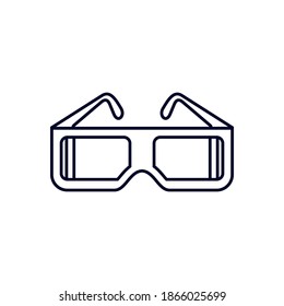 3D Glasses for Movie icon logo vector template, Creative Movie logo concept, Icon symbol, Illustration