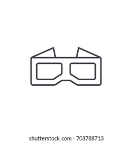 3D glasses for movie thin line icon. Linear vector illustration. Pictogram isolated on white background