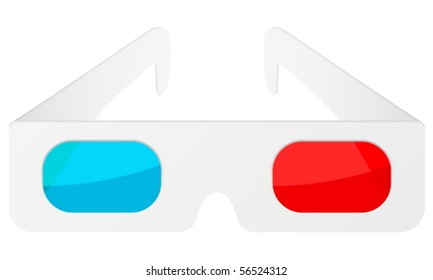 3d glasses on a white background. Vector illustration.