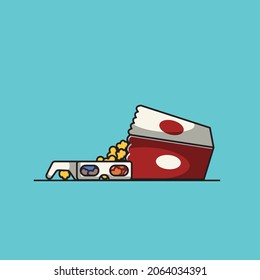3d glasses and popcorn illustration