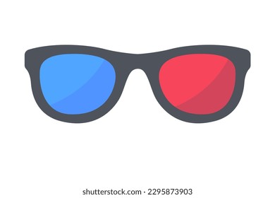 3D glasses with red and blue lenses for watching movies in premium cinemas