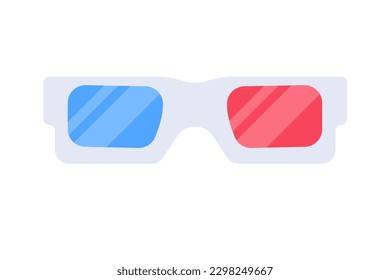 Gafas 3D con lentes rojas y azules para ver películas en cines premium