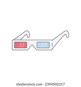 Gafas 3d con rojo y azul para ver una película
