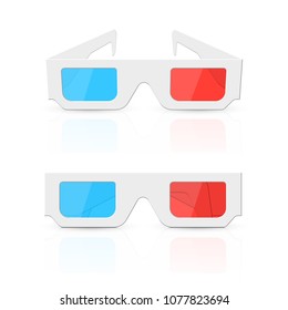 3d glasses set isolated on white background. Vector illustration.