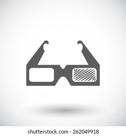 3D glasses. Single flat icon on white background. Vector illustration.