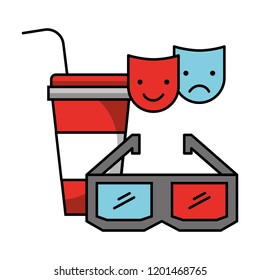 3d glasses soda cup cinema movie