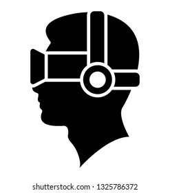 3d glasses solid icon design 