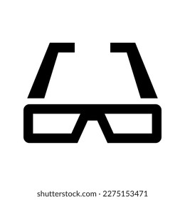 3d glasses solid icon illustration vector graphic