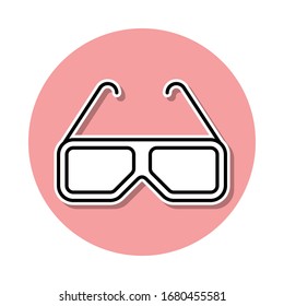 3d glasses sticker icon. Simple thin line, outline vector of cinema icons for ui and ux, website or mobile application