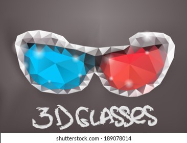 3d glasses in vector