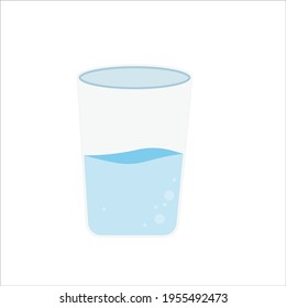 Gafas 3D. Vector. Vidrio lleno de agua. Medio lleno