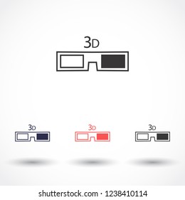 3D glasses vector icon 10 eps