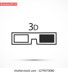 3D glasses vector icon 10 eps