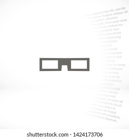 3D glasses vector icon 10 eps , Lorem ipsum Flat design