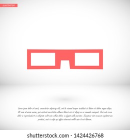 3D glasses vector icon 10 eps , Lorem ipsum Flat design