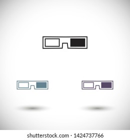 3D glasses vector icon 10 eps , Lorem ipsum Flat design