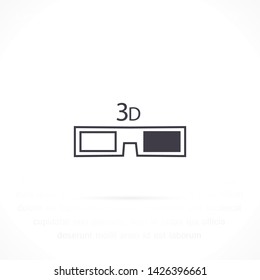 3D glasses vector icon 10 eps , Lorem ipsum Flat design