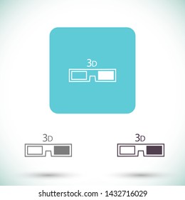 3D glasses vector icon 10 eps , Lorem ipsum Flat design