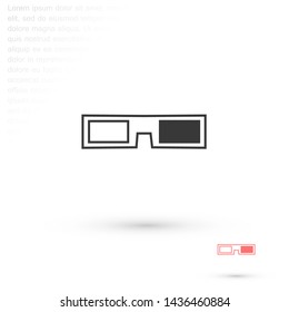 3D glasses vector icon 10 eps , Lorem ipsum Flat design